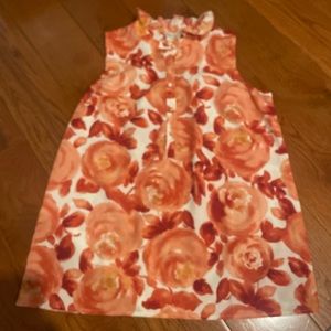 LOFT orange roses blouse